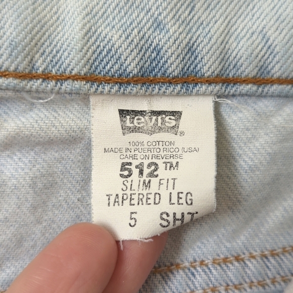 Levi's 90's Vintage 512 Light Wash High Waisted Slim Fit Tapered Leg Mom Jeans 5 - Picture 8 of 16